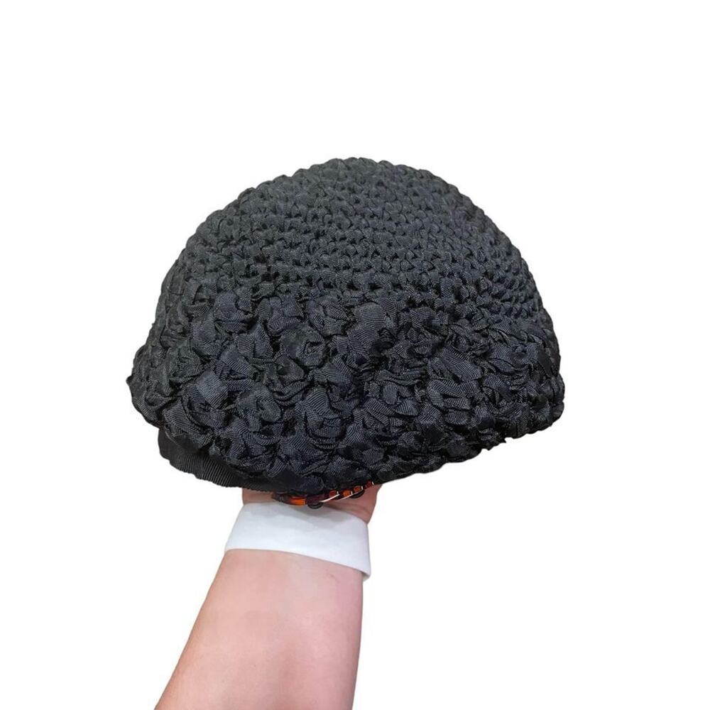 Womens Vintage Black Cocktail Hat Nicholas Ungar 1950’s era